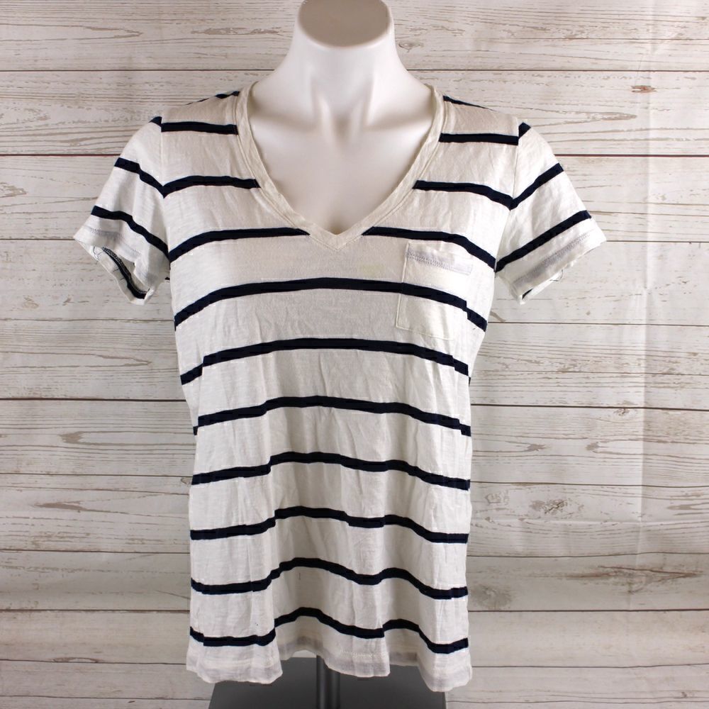 Madewell S small stripe shirt top cotton